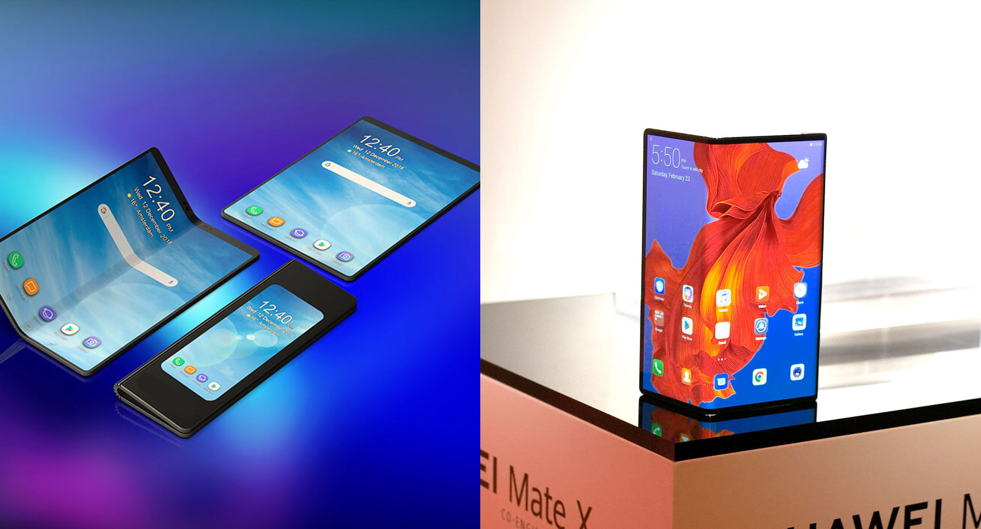 Samsung Galaxy Fold vs. Huawei Mate X - Battle Of The Foldable Phones ...